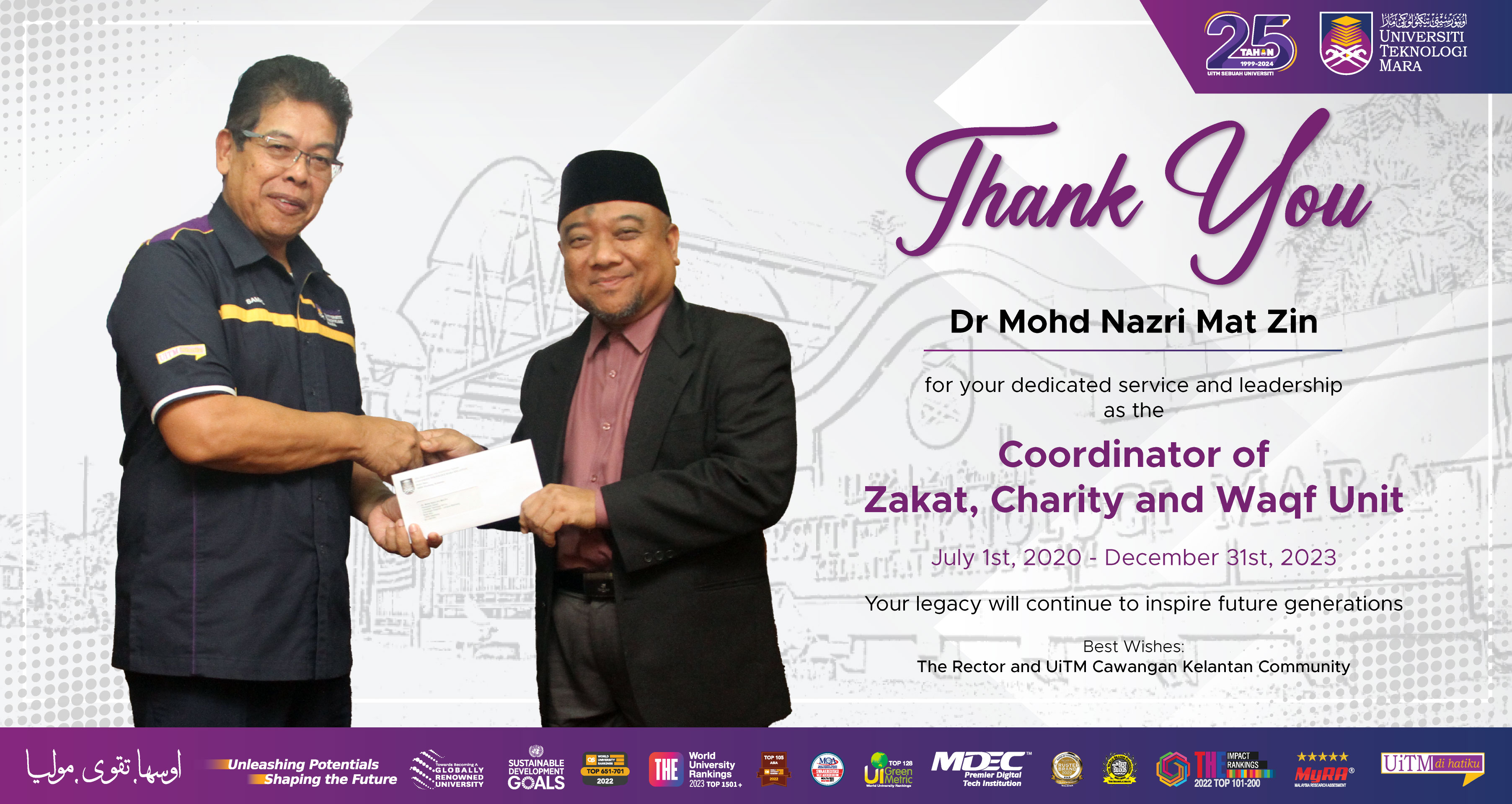 Thank You!!! Dr Mohd Nazri Mat Zin, Coordinator of Zakat, Charity and Waqf Unit