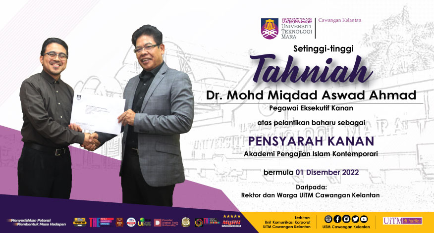 Tahniah!!! Dr. Mohd Miqdad Aswad Ahmad, Pensyarah Kanan