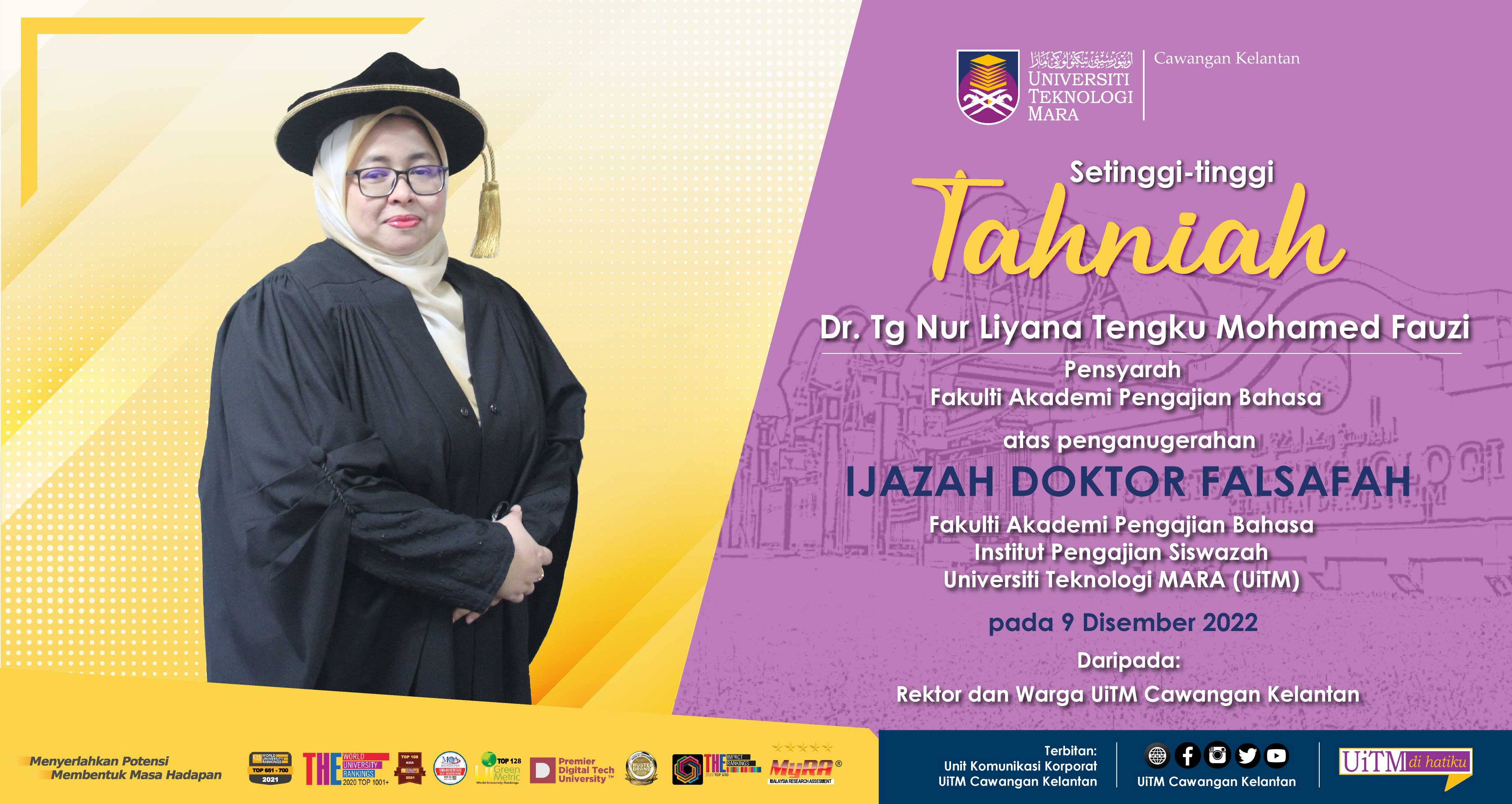 Tahniah!!! Dr. Tengku Nur Liyana Tengku Mohamed Fauzi, Penganugerahan Ijazah Doktor Falsafah