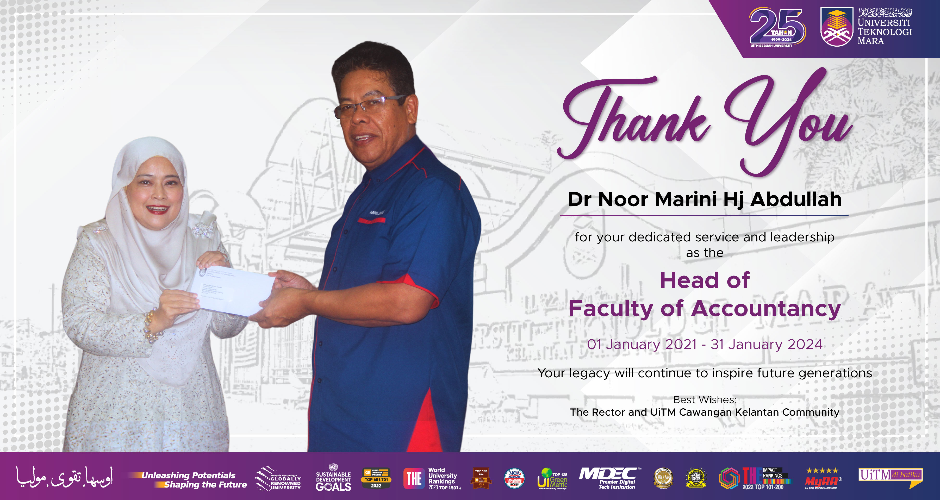 Thank You!!! Dr Noor Marini Hj Abdullah, Head of Faculty of Accountancy