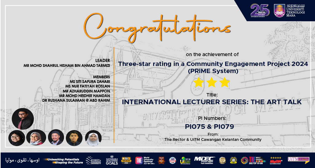 Congratulations!!! Achievement of Three-Star Rating in a Community Engagement Project 2024 (PRIME System)