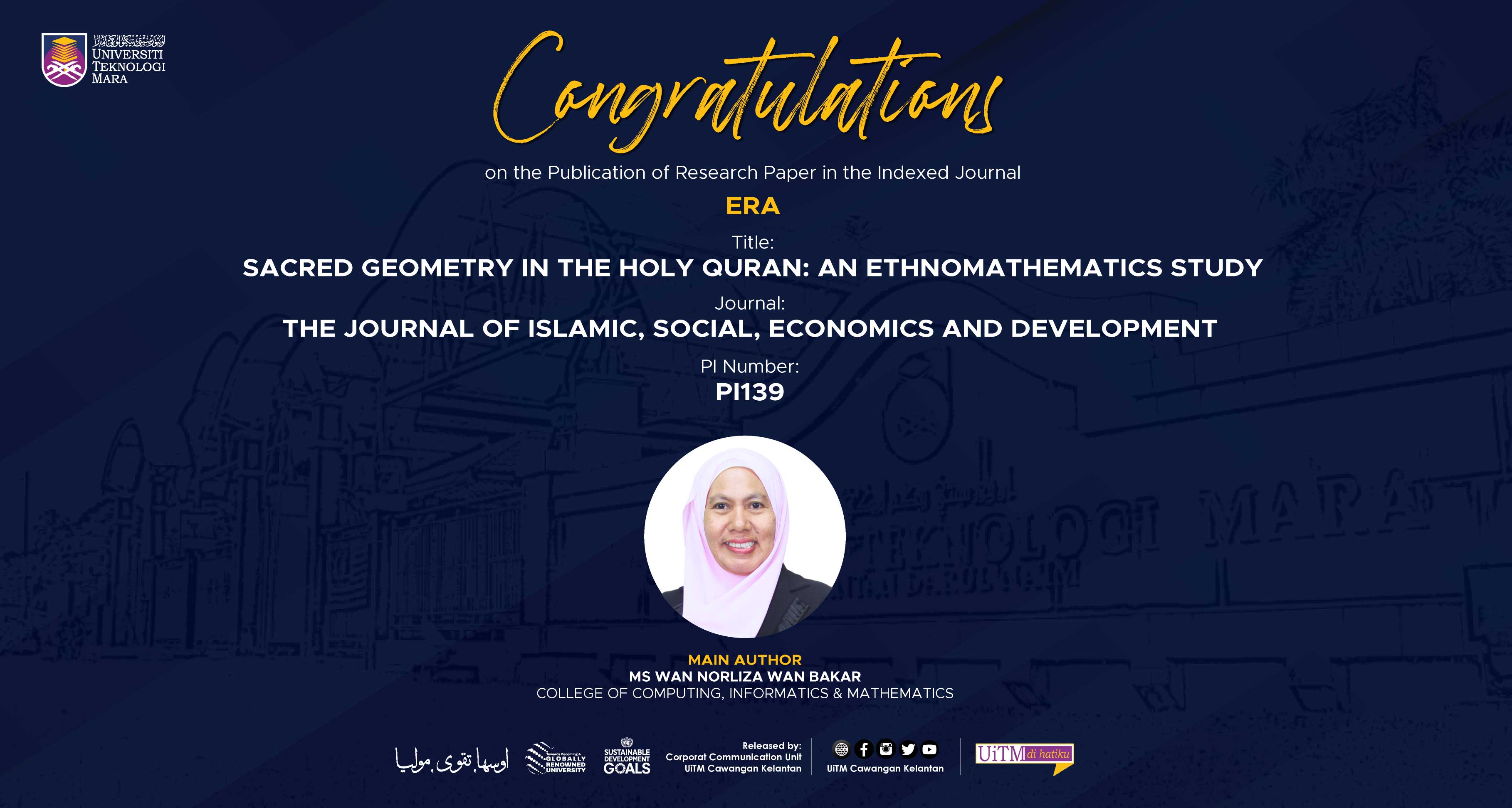 Congratulations!!! Publication of Research Paper in the Indexed Journal ERA