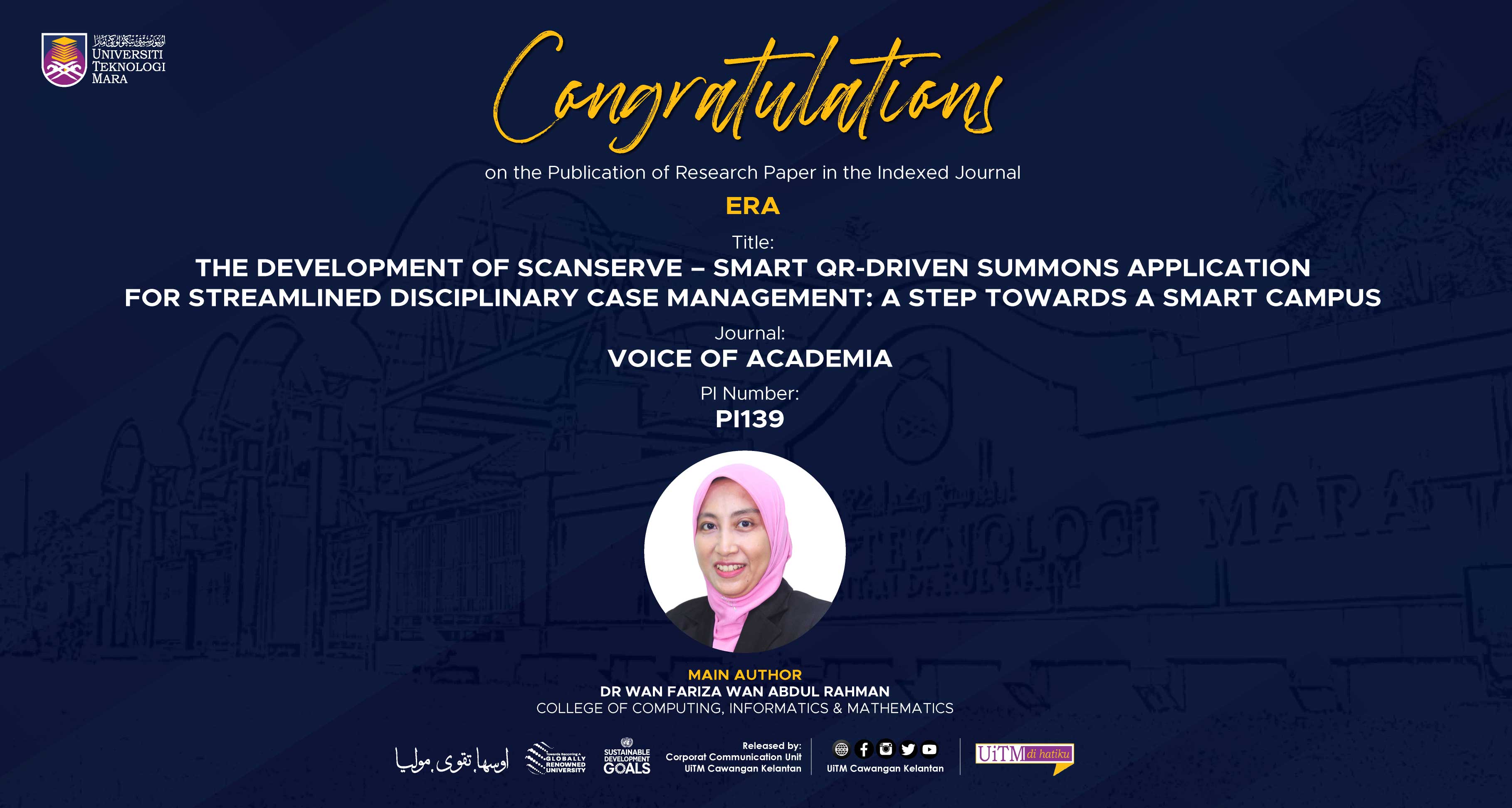 Congratulations!!! Publication of Research Paper in the Indexed Journal ERA