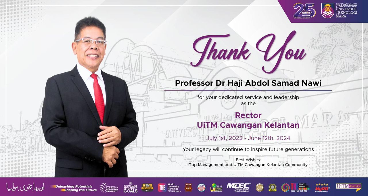 Thank You!!! Professor Dr Haji Abdol Samad Nawi, Rector UiTM Cawangan Kelantan